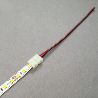 Schalter für einfarbige Strips  / Lötfreie Steckverbinder/ 12V / 2 Polig, für 8mm breite Strips 2835 SMD  / Verbindung mit 26,5cm Kabel / Klinkenstecker 5.5x2.1mm / schwarz
