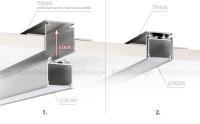 Aluminum profile, anodised, ideal for LED strips, 1 meter