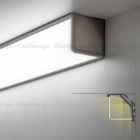 Aluminium Profil 016, KLUS KOPRO schwarz eloxier Winkelleuchte, 3 Meter