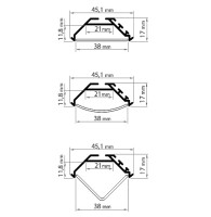 Aluminium Profil 016, KLUS KOPRO schwarz eloxier Winkelleuchte, 3 Meter