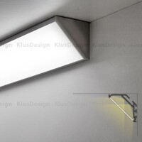 Aluminium Profil 016, KLUS KOPRO schwarz eloxier Winkelleuchte, 3 Meter