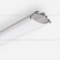 Aluminium Profil 016, KLUS KOPRO schwarz eloxier Winkelleuchte, 3 Meter
