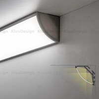 Aluminum profile, anodised, ideal for LED strips, 1 meter