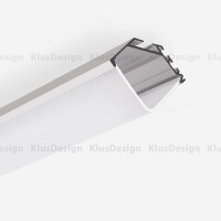 Aluminum profile, anodised, ideal for LED strips, 1 meter