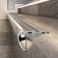 Aluminum step profile, warning and staircase lighting, STEPUS PROFIL 18038ANODA, silver anodised, 2 meter