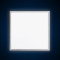 Ultraslim LED panel, assembly mounting, undersurface mounting and pendant light / 62cmx62cm, 42W, neutral white 4000-4200K, housing in silver, dimmable