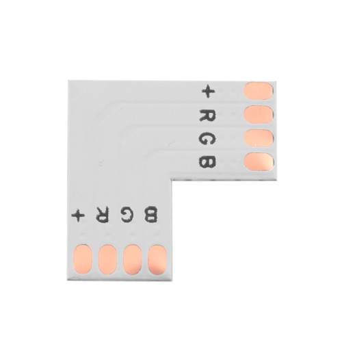 Schnellverbinder Connector f&uuml;r 10mm RGB LED Streifen Strips L-Form 4 Polig