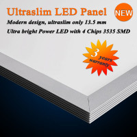 LED Panel Ultraflach Eckig zum Aufbau / 300x300mm, 15W, 850 Lumen, 5800-6000K  Weiß, Gehäuse in Silber, Dimmbar