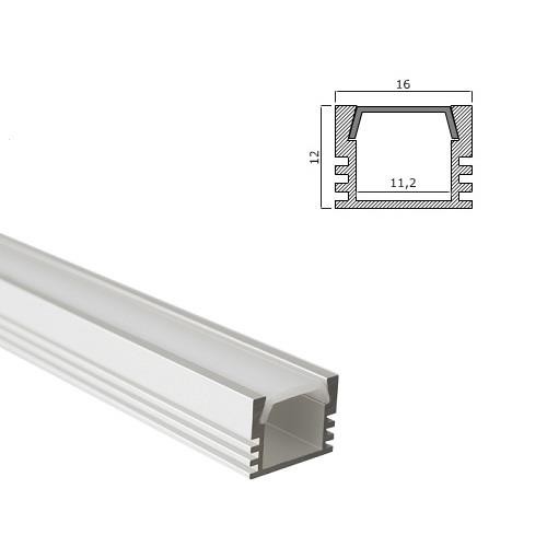 Aluminium Profil 001, KLUS PDS4 B1718ANODA, eloxiert, ideal für LED Streifen, 1 Meter