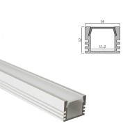Perfil de aluminio anodizado, ideal para tiras de LED, 2...