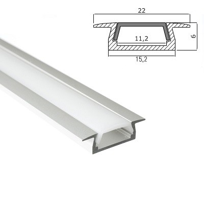 Aluminium Profil 004, KLUS MICRO-K B3775ANODA, eloxiert, ideal f&uuml;r LED Streifen, 1 Meter