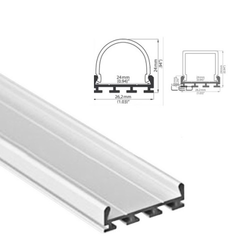 Aluminium Profil 006, KLUS GIP B4574ANODA, eloxiert, ideal für LED Streifen, 1 Meter