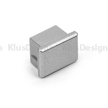 Profilblende f&uuml;r Aluminium Profil 001, KLUS PDS4 MET Endkappe 24061, geschlossen, Grau Metallic