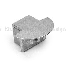 Profilblende f&uuml;r Aluminium Profil 003, KLUS PDS4-K MET Endkappe 24063, geschlossen, Grau Metallic