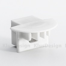 Profilblende für Aluminium Profil 003, KLUS ECO-PDS4-K Endkappe mit Kabelausgang 21005, Weiss