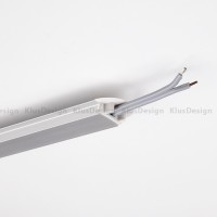 Profilblende für Aluminium Profil 004, KLUS MICRO-K Endkappe mit Kabelausgang 1448, Grau