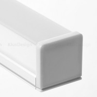 Profilblende für Aluminium Profil 006, KLUS GIP-K Endkappe 00307, geschlossen, Grau