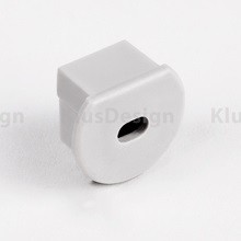 Profilblende für Aluminium Profil 007, KLUS PDS-O Endkappe mit Kabelausgang 1441, Grau