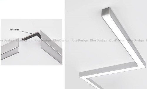 Aluminium Profil 009, KLUS PDS-ZM B7696ANODA, eloxiert, ideal f&uuml;r LED Streifen, 2 Meter