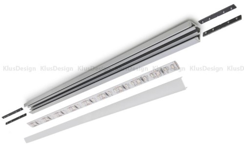 Aluminium Profil 010, KLUS KUBIK-45 B7697ANODA, eloxiert, ideal f&uuml;r LED Streifen, 1 Meter
