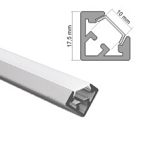 Aluminium Profil 010, KLUS KUBIK-45 B7697ANODA, eloxiert, ideal für LED Streifen, 1 Meter