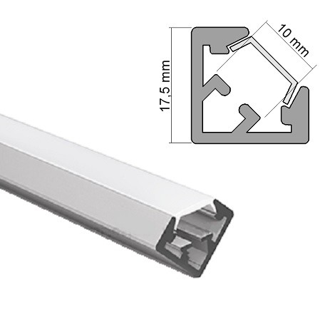 Aluminium Profil 010, KLUS KUBIK-45 B7697ANODA, eloxiert, ideal f&uuml;r LED Streifen, 2 Meter