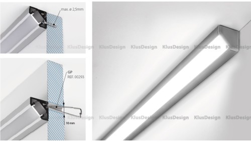Aluminium Profil 011, KLUS GLAD-45 B7009ANODA, Winkelleuchte, eloxiert, ideal f&uuml;r LED Streifen, 2 Meter