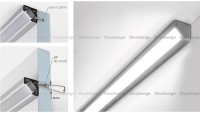 Aluminium Profil 011, KLUS GLAD-45 B7009ANODA, Winkelleuchte, eloxiert, ideal für LED Streifen, 2 Meter