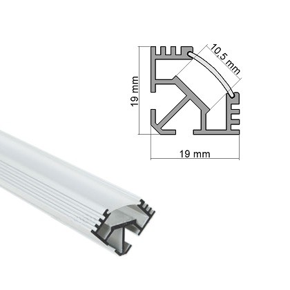 Aluminium Profil 012, KLUS TAN-C5 B5391ANODA, Winkelleuchte, eloxiert, ideal für LED Streifen, 2 Meter