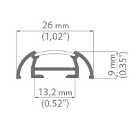 Aluminium Profil 014, KLUS TOST B5393ANODA, eloxiert, ideal für LED Streifen, 1 Meter