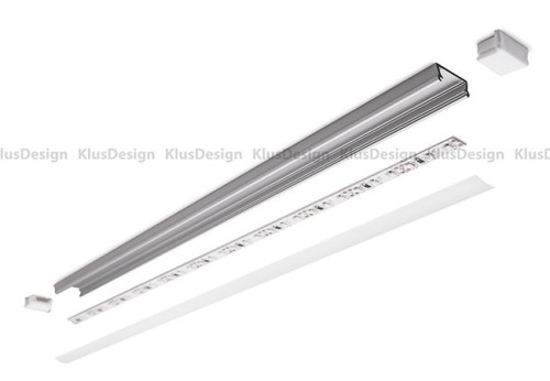 Aluminium Profil 015, KLUS TAMI B5390ANODA, eloxiert, ideal f&uuml;r LED Streifen, 2 Meter