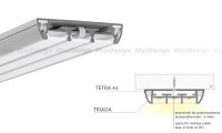 Aluminium Profil 017, KLUS TRIADA B4476ANODA, ideal für LED Streifen, 1 Meter