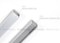 Cover for aluminum profiles 018, 019, 026-029, 039-042, 048, 056, 057, KLUS HS22 17022, transparent, 2m