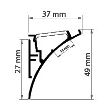 Aluminium Profil 019, KLUS WERKIN KPL. 18025ANODA, eloxiert, ideal f&uuml;r LED Streifen, 1 Meter