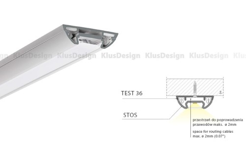 Montageprofil / Montageleiste f&uuml;r Aluminium Profil 013, KLUS TEST-36 Befestigungsprofil B6639ANODA, 2m