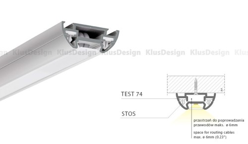 Montageprofil / Montageleiste f&uuml;r Aluminium Profil 013, KLUS TEST-74 Befestigungsprofil W4507ANODA, 2m