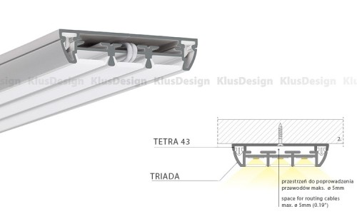 Montageprofil / Montageleiste f&uuml;r Aluminium Profil 017, KLUS TETRA-43 Befestigungsprofil W4476ANODA, 1m