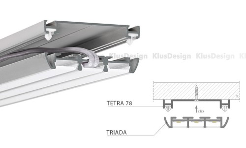 Montageprofil / Montageleiste für Aluminium Profil 017, KLUS TETRA-78 Befestigungsprofil W4508ANODA, 2m