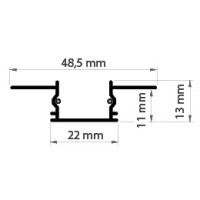 Montageprofil / Montageleiste für Aluminium Profile 001, 003,  KLUS TE-4 KPL. Befestigungsprofil 18019WNA, 1m