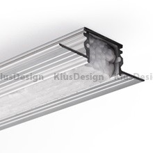 Montageprofil / Montageleiste für Aluminium Profile 001, 003,  KLUS TE-4 KPL. Befestigungsprofil 18019WNA, 2m