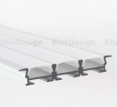 Aluminium Profil 021, KLUS TRIADA-K B4477ANODA, eloxiert, ideal f&uuml;r LED Streifen, 1 Meter