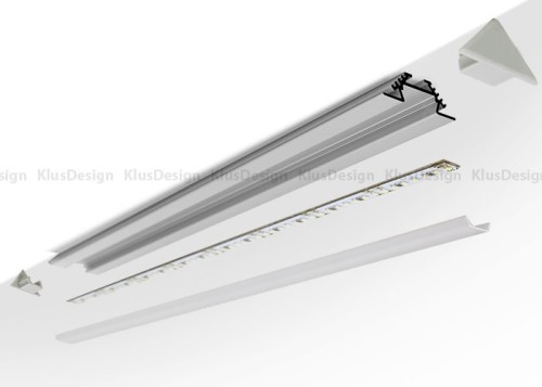 Aluminium Profil 022, KLUS PAC B4370ANODA, Winkelleuchte, eloxiert, ideal f&uuml;r LED Streifen, 2 Meter