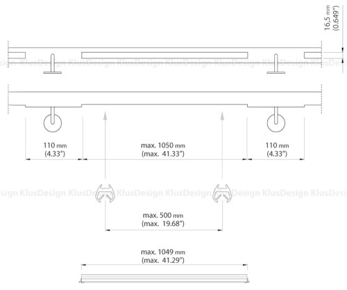Aluminium Profil 023, KLUS POR B6144ANODA, eloxiert, ideal f&uuml;r LED Streifen, 1 Meter