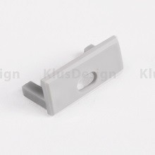 Profilblende f&uuml;r Aluminium Profil 024, KLUS HR Endkappe mit Kabelausgang 00347, Grau