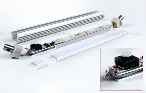 Micro Schalter 12/24V f&uuml;r Aluminium Profile 001-005, 007, 011, KLUS Micro Einschalter mit Kabel 1491LOGO