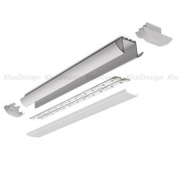 Profilé en aluminium, anodisé, idéal pour les bandes de LED, 1 mètre