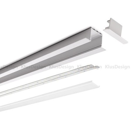 Aluminium Profil 027, KLUS LARKO B5552ANODA, eloxiert, ideal f&uuml;r LED Streifen, 2 Meter