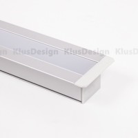 Aluminium Profil 027, KLUS LARKO B5552ANODA, eloxiert, ideal für LED Streifen, 2 Meter