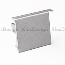 Profilblende für Aluminium Profil 028, KLUS LOKOM Endkappe 24103, geschlossen, Grau Metallic