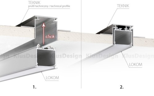 Montageprofil / Montageleiste f&uuml;r Aluminium Profile 028, 029, 040, KLUS TEKNIK B5555NA, 2m